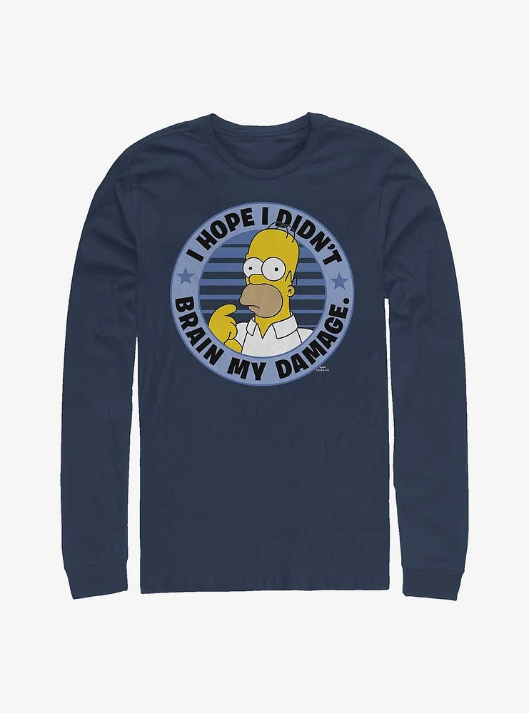 The Simpsons Brain Homer My Damage Long-Sleeve T-Shirt