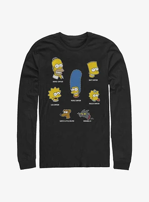The Simpsons Family Faces Long-Sleeve T-Shirt