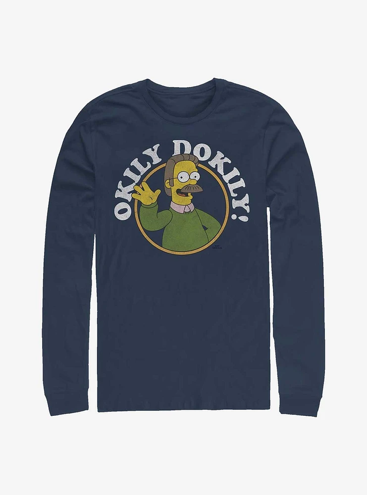 The Simpsons Okily Dokily Ned Flanders Dad Long-Sleeve T-Shirt