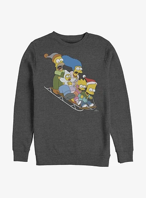 The Simpsons Gone Sledding Crew Sweatshirt