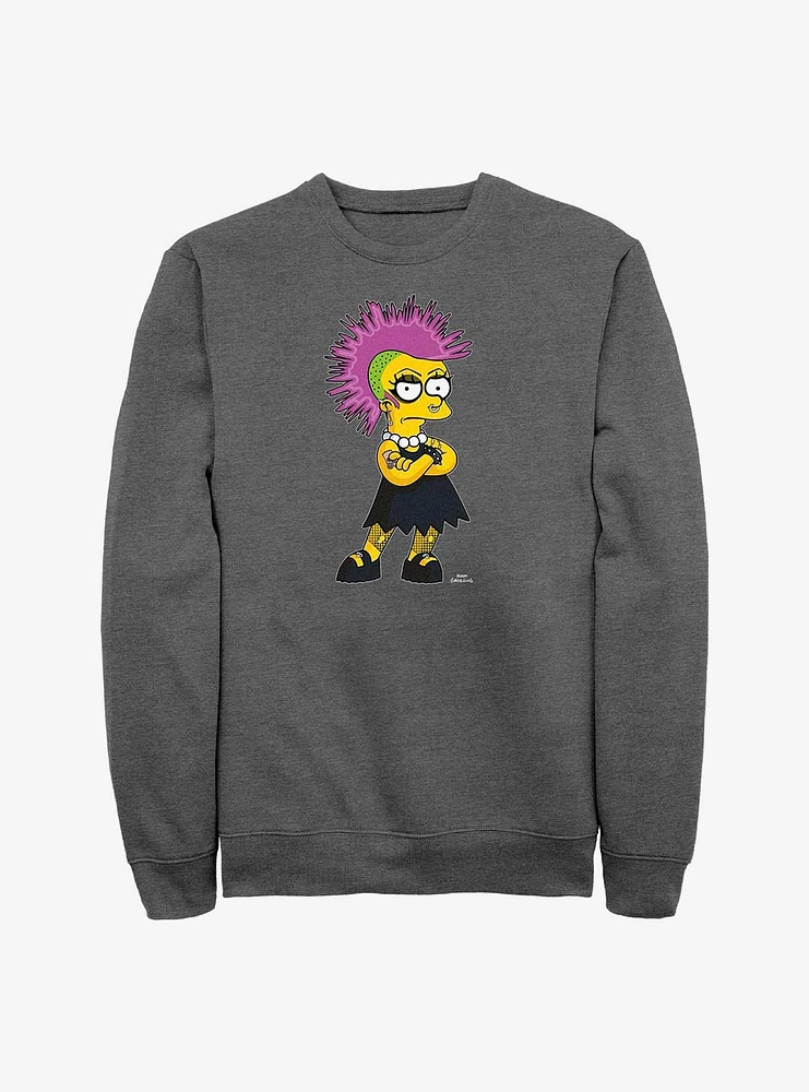 The Simpsons Lisa Punk Crew Sweatshirt