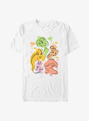 Disney Princesses Abstract Line Art T-Shirt