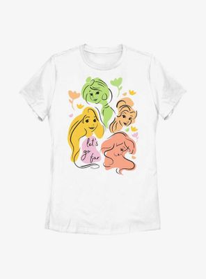 Disney Princesses Abstract Line Art Womens T-Shirt