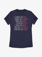 Disney Princesses Character Traits Womens T-Shirt