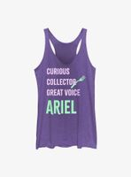 Disney The Little Mermaid Ariel List Womens Tank Top