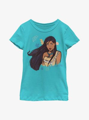 Disney Pocahontas Sketch Youth Girls T-Shirt