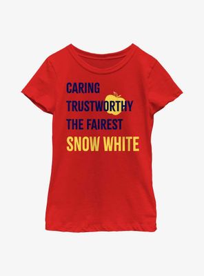 Disney Snow White And The Seven Dwarfs Princess List Youth Girls T-Shirt