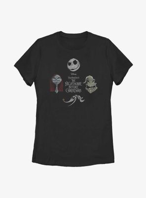 Disney Nightmare Before Christmas Heads Up Womens T-Shirt