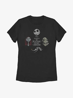 Disney Nightmare Before Christmas Heads Up Womens T-Shirt