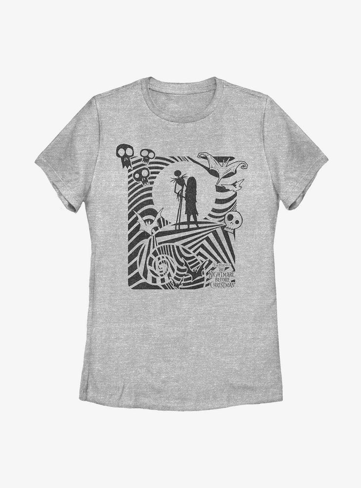 Disney Nightmare Before Christmas Hypnotic Jack And Sally Womens T-Shirt