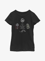 Disney Nightmare Before Christmas Heads Up Youth Girls T-Shirt