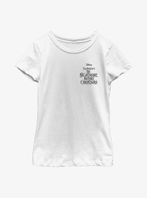 Disney Nightmare Before Christmas Logo Pocket Youth Girls T-Shirt