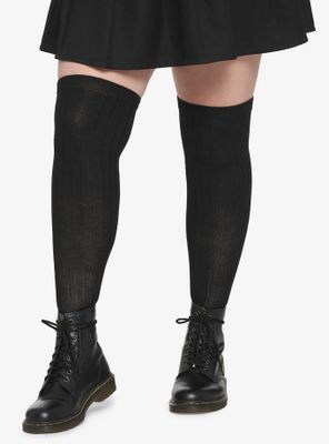 Black Over-The-Knee Socks Plus Size