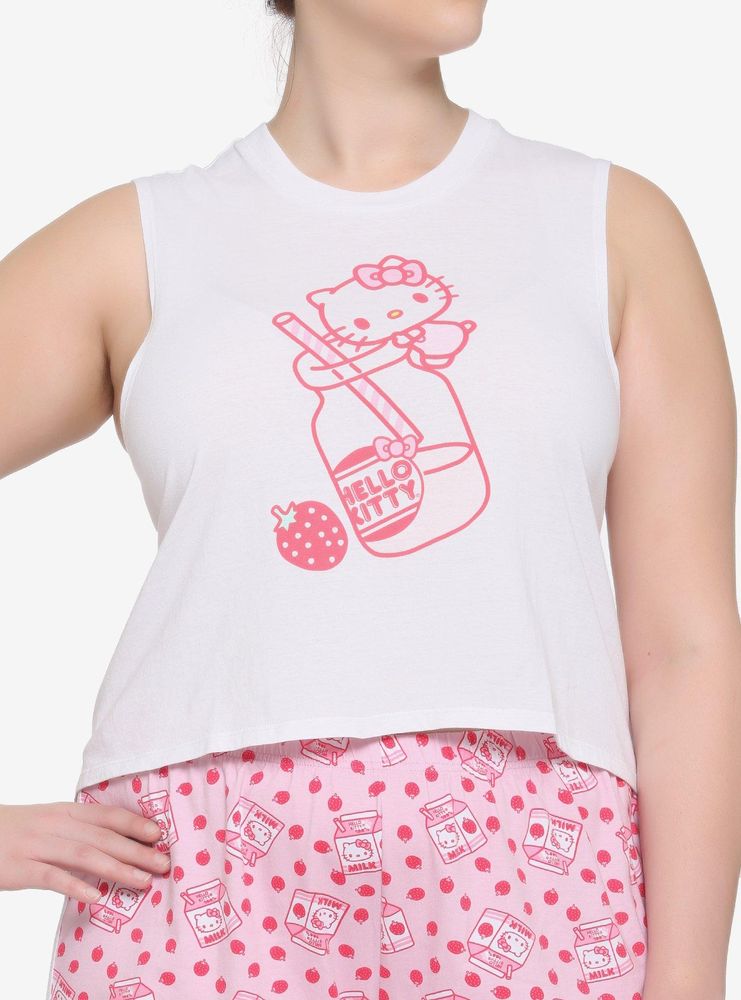 Hello Kitty Strawberry Milk Tie-Dye Girls T-Shirt