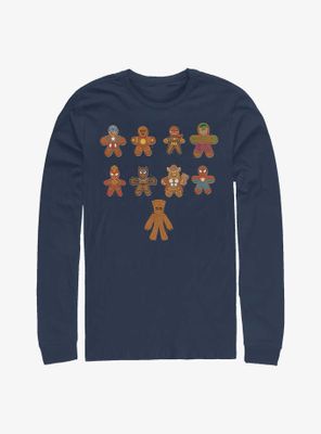 Marvel Lined Up Gingerbread Cookies Long-Sleeve T-Shirt