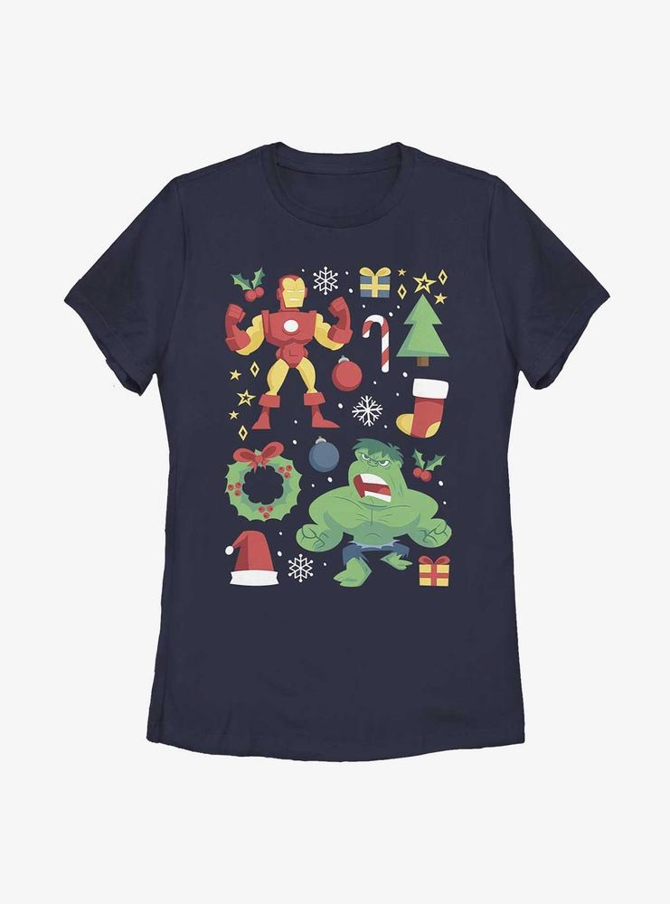 Marvel Avengers Holiday Cheer Womens T-Shirt