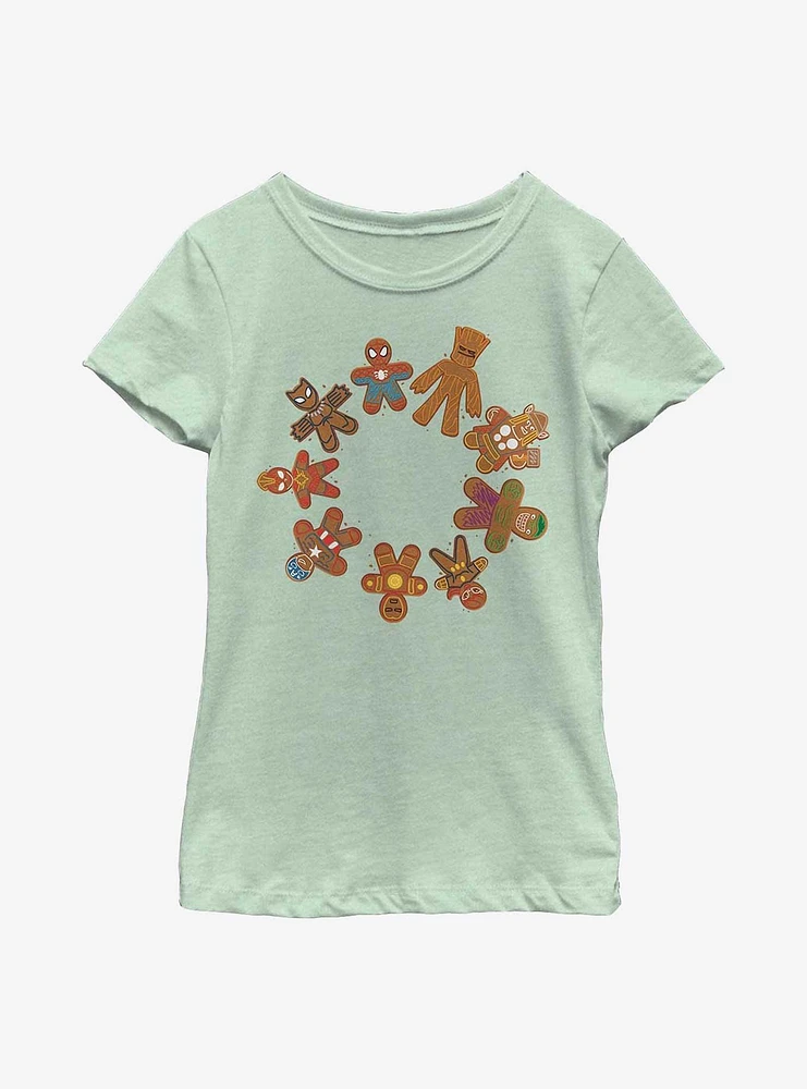 Marvel Gingerbread Cookie Circle Youth Girls T-Shirt