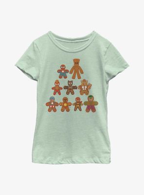 Marvel Gingerbread Cookie Tree Youth Girls T-Shirt