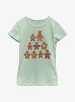 Marvel Gingerbread Cookie Tree Youth Girls T-Shirt