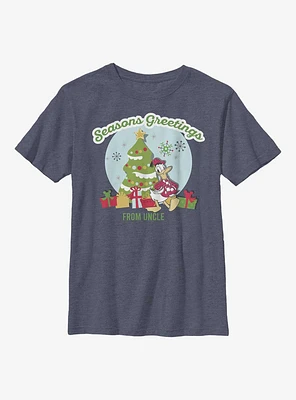 Disney Donald Duck Seasonal Greetings From Uncle Youth T-Shirt