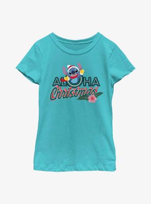 Disney Lilo And Stitch Aloha Christmas Youth Girls T-Shirt