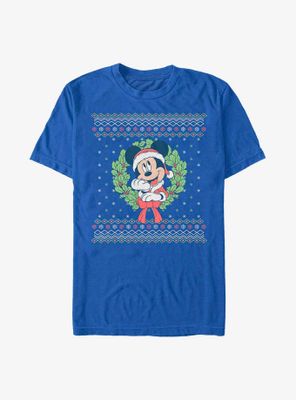 Disney Mickey Mouse Ugly Christmas Sweater Wreath T-Shirt