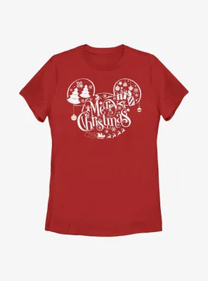 Disney Mickey Mouse Holiday Ears Fill Womens T-Shirt