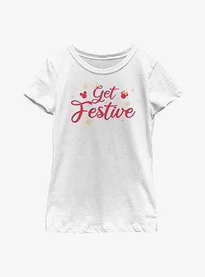 Disney Mickey Mouse Get Festive Youth Girls T-Shirt