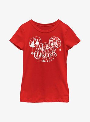 Disney Mickey Mouse Holiday Ears Fill Youth Girls T-Shirt