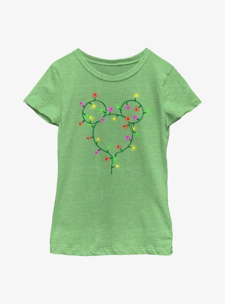 Disney Mickey Mouse Christmas Light Strand Youth Girls T-Shirt