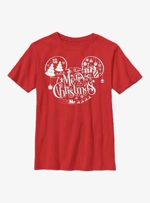 Disney Mickey Mouse Holiday Ears Fill Youth T-Shirt
