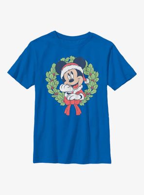 Disney Mickey Mouse Christmas Wreath Youth T-Shirt
