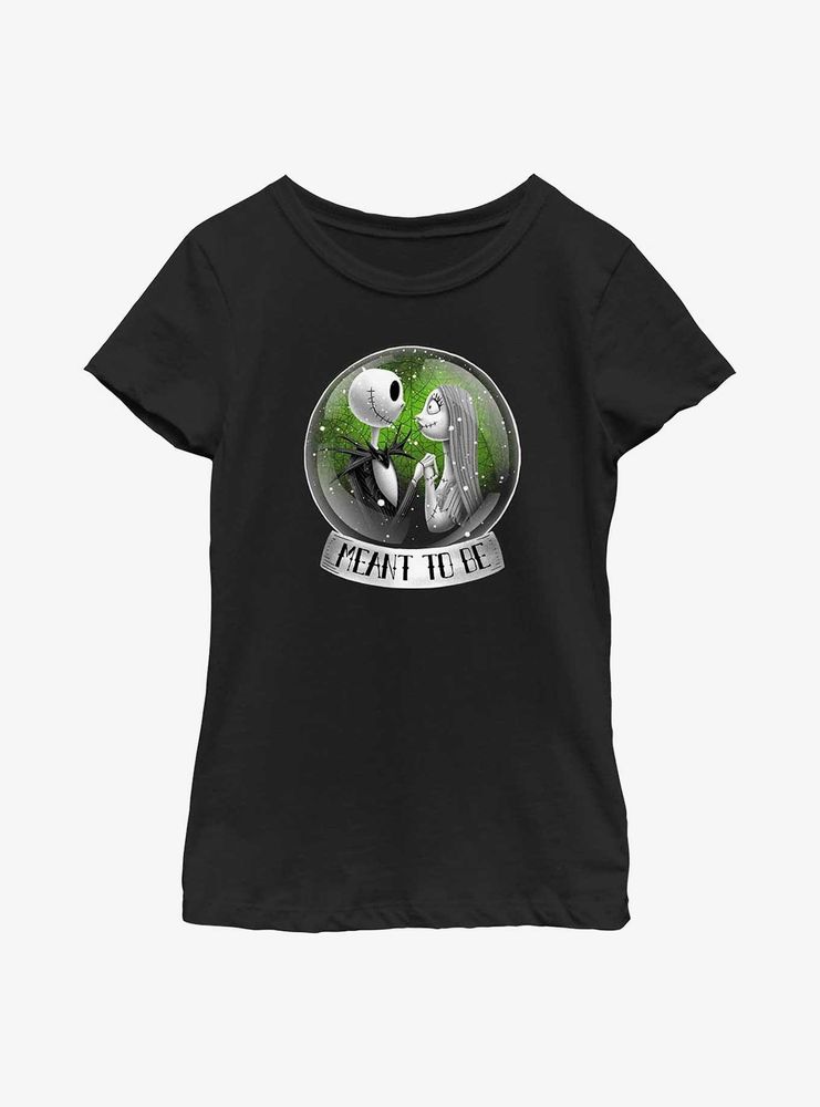 The Nightmare Before Christmas Jack & Sally Snow Globe Youth Girls T-Shirt