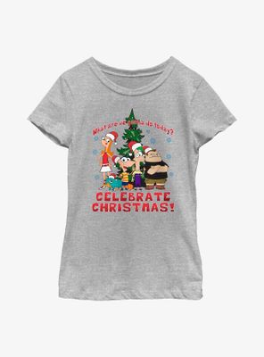 Disney Phineas And Ferb Celebrate Christmas Youth Girls T-Shirt