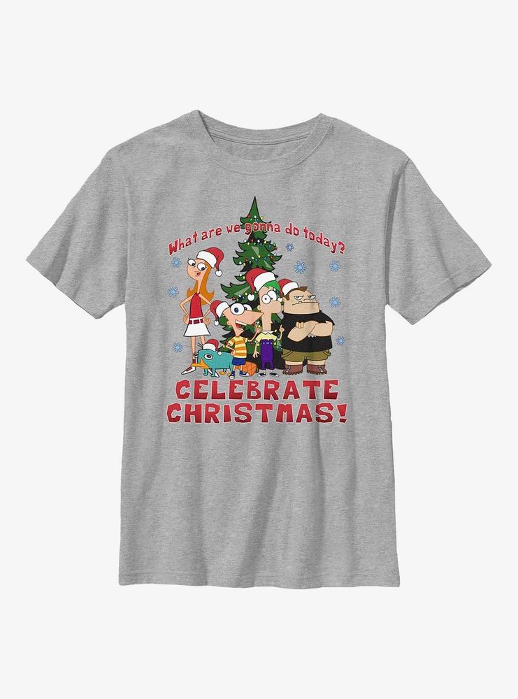 Disney Phineas And Ferb Celebrate Christmas Youth T-Shirt