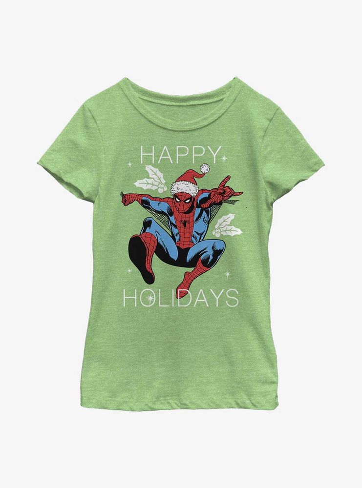 Marvel Spider-Man Happy Holidays Youth Girls T-Shirt