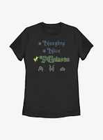 Disney Villains Villainous Checklist Womens T-Shirt