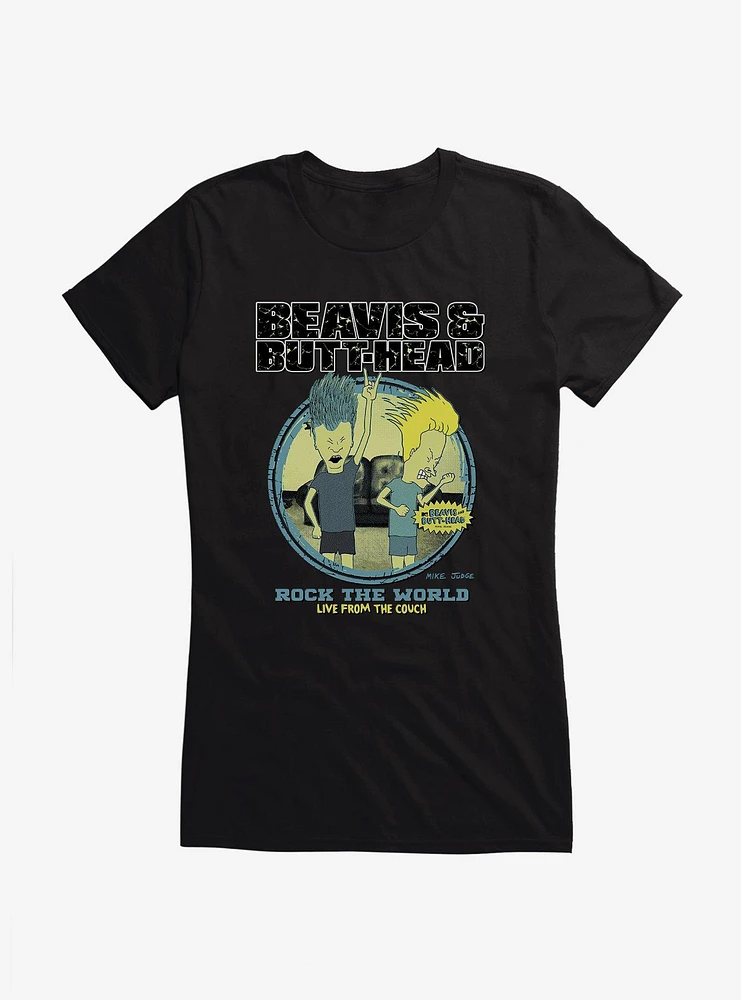 Beavis And Butthead Rock The World Girls T-Shirt