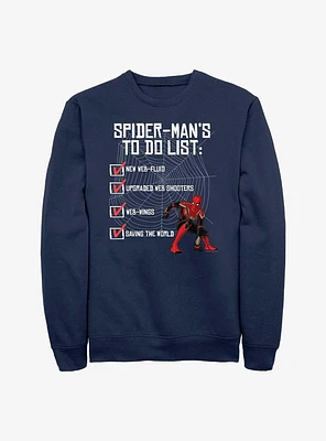 Marvel Spider-Man: No Way Home To Do List Crew Sweatshirt