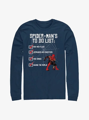 Marvel Spider-Man: No Way Home To Do List Long-Sleeve T-Shirt