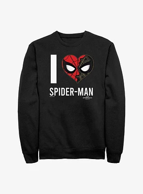 Marvel Spider-Man: No Way Home I Heart Spider-Man Crew Sweatshirt