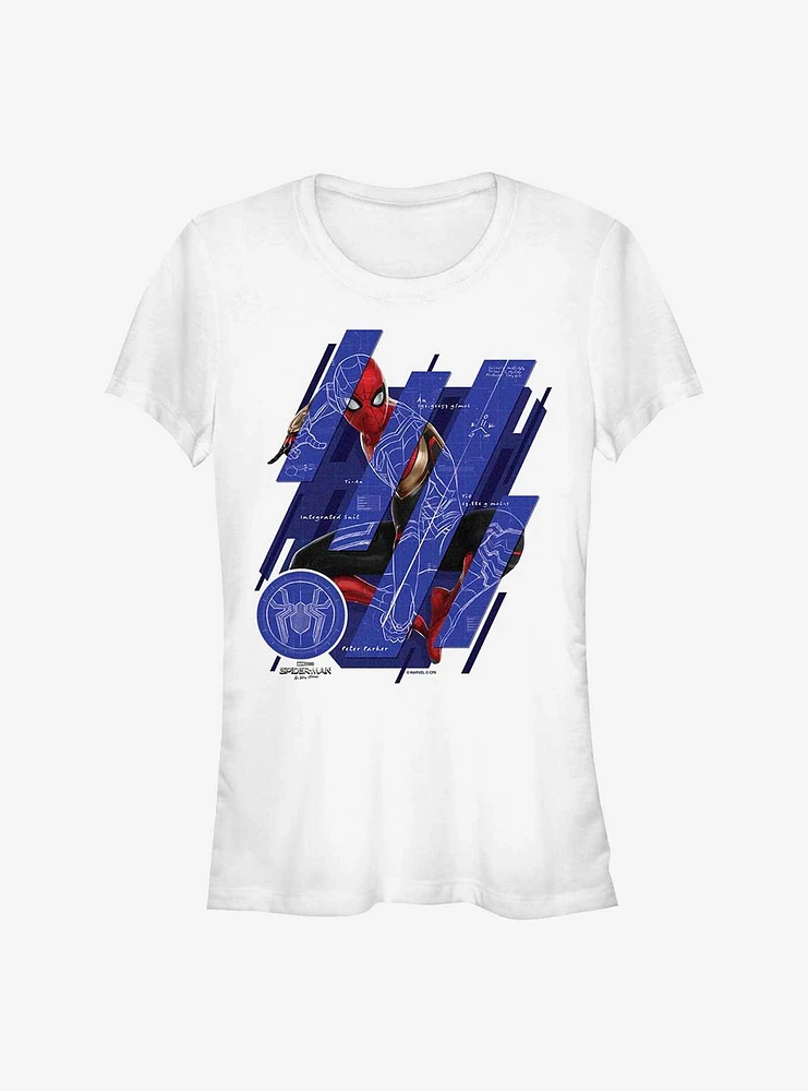 Marvel Spider-Man: No Way Home Schematic Panels Girls T-Shirt