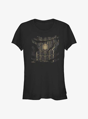 Marvel Spider-Man: No Way Home Black Ripped Suit Girls T-Shirt