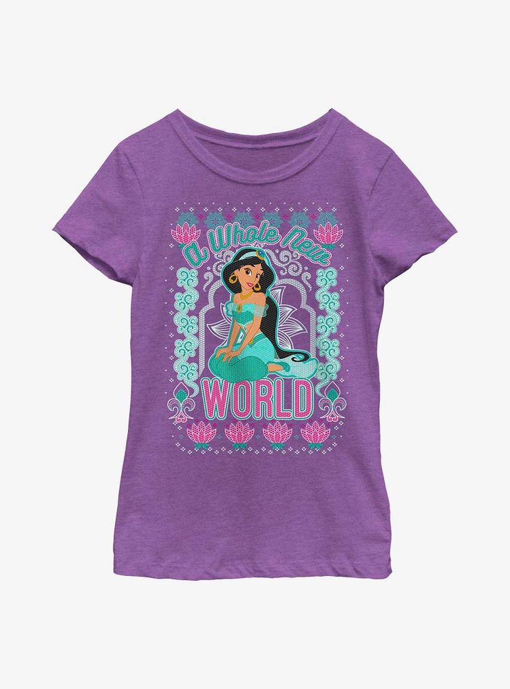 Disney Aladdin Jasmine A Whole New World Pattern Youth Girls T-Shirt