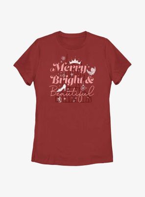 Disney Cinderella Castle Merry, Bright & Beautiful Womens T-Shirt