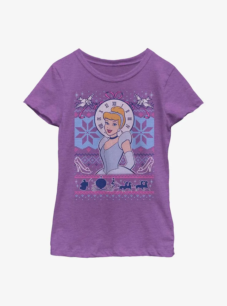 Disney Cinderella Ugly Sweater Pattern Youth Girls T-Shirt