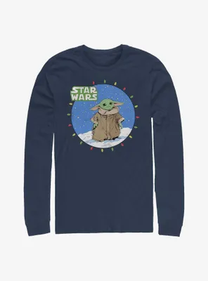 Star Wars The Mandalorian Child Christmas Lights Long-Sleeve T-Shirt