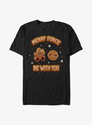 Star Wars The Mandalorian Merry Force Be With You Cookies T-Shirt