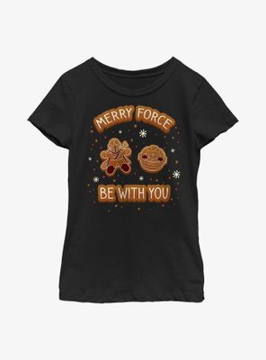 Star Wars The Mandalorian Merry Force Be With You Cookies Youth Girls T-Shirt