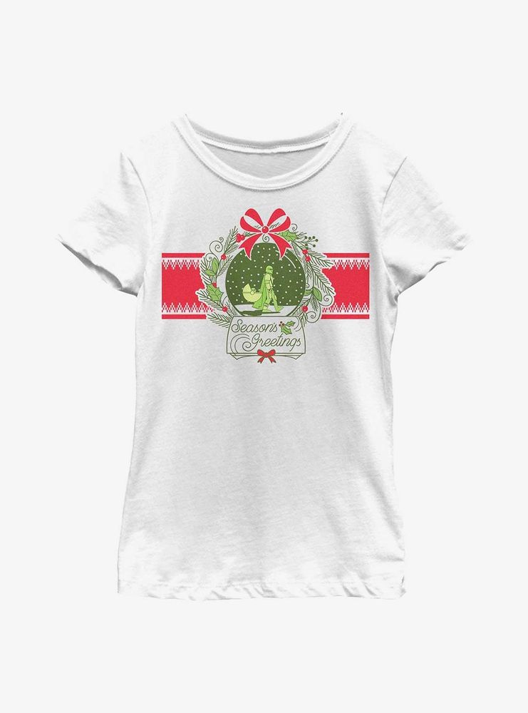 Star Wars The Mandalorian Snow Globe Season's Greetings Youth Girls T-Shirt